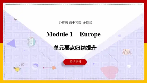 高中英语外研版必修三《Module1Europe 单元要点归纳提升》课件