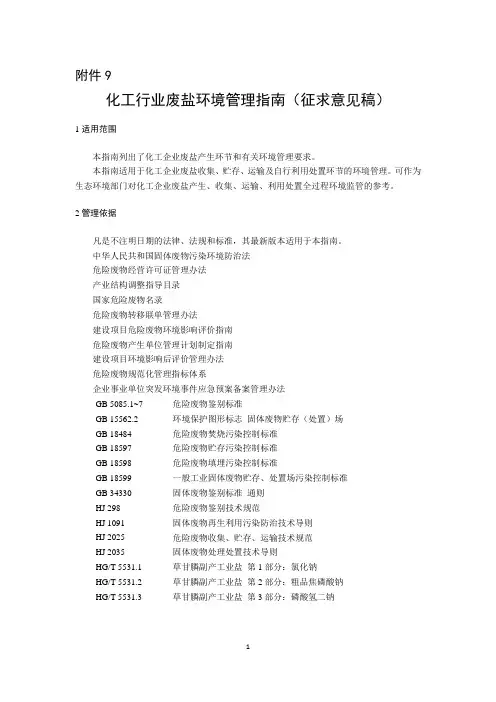化工行业废盐环境管理指南