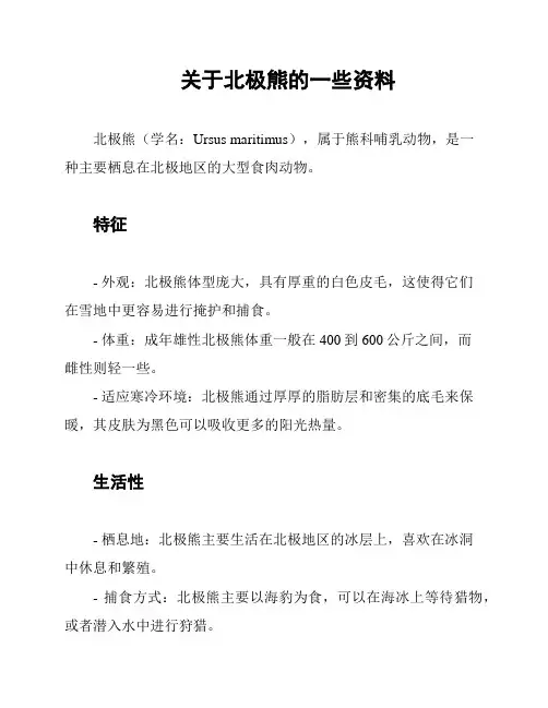 关于北极熊的一些资料