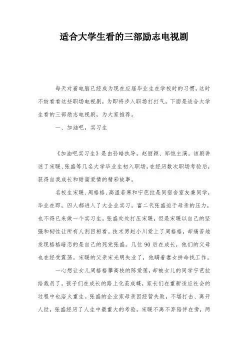 适合大学生看的三部励志电视剧