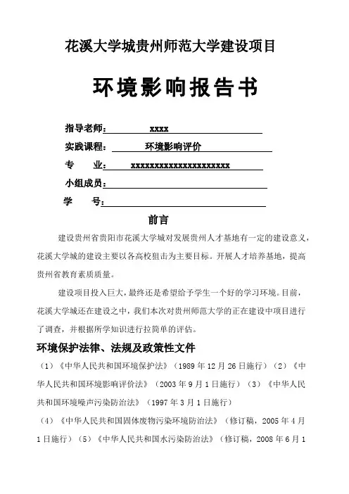 环境影响评价报告书