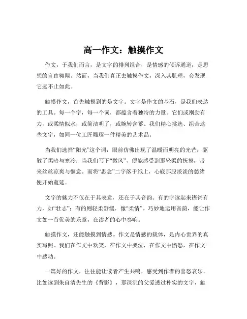 高一作文：触摸作文