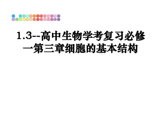 1.3--高中生物学考复习必修一第三章细胞的基本结构幻灯片