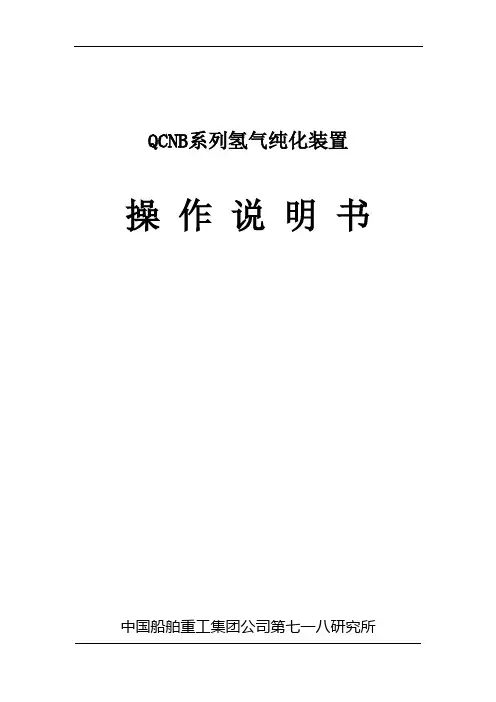 QCNB氢气纯化装置系列说明书