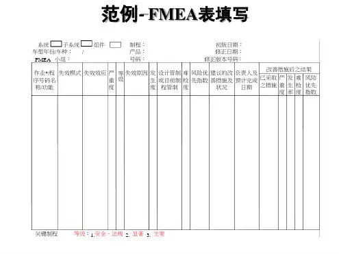FMEA培训-FMEA表格范例