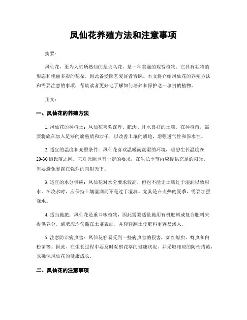 凤仙花养殖方法和注意事项