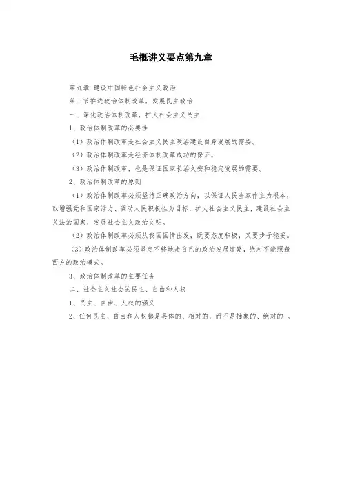 毛概讲义要点第九章