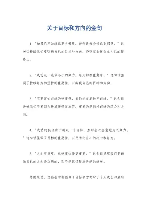 关于目标和方向的金句