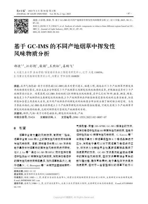 基于GC-IMS_的不同产地烟草中挥发性风味物质分析