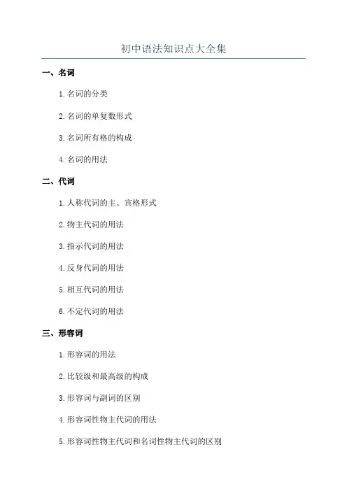 初中语法知识点大全集