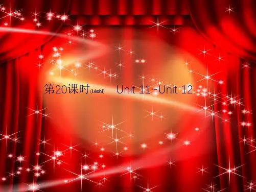 中考英语总复习 夯实基础 第五部分 九全 第20课时 Unit 11Unit 12课件