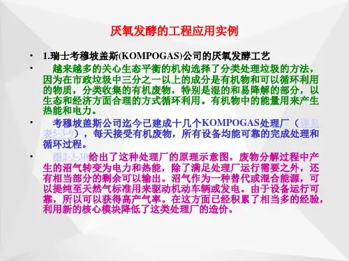 厌氧发酵的工程应用实例ppt