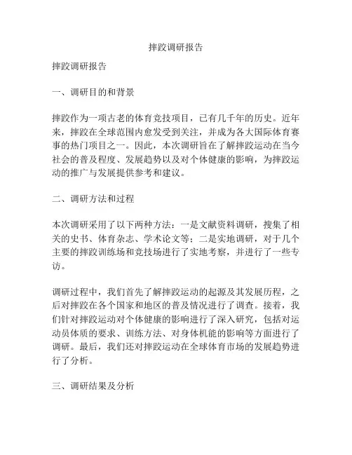 摔跤调研报告