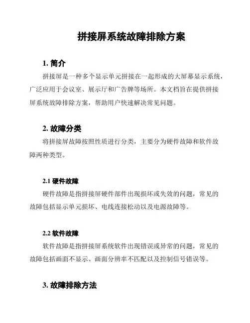 拼接屏系统故障排除方案