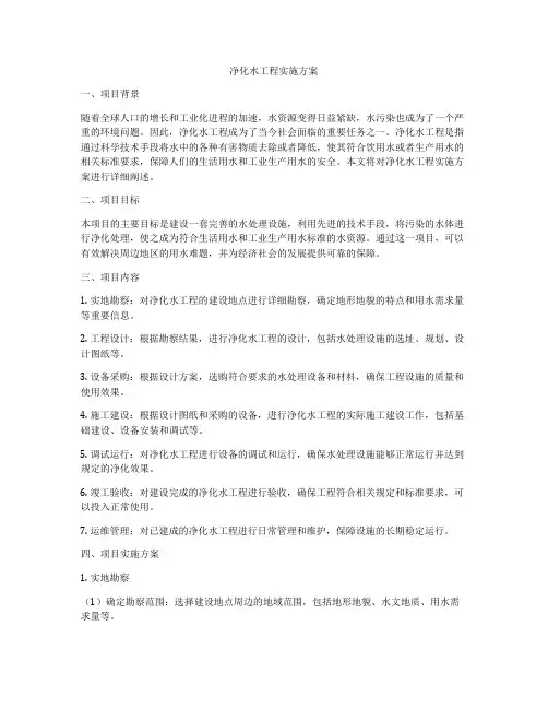 净化水工程实施方案