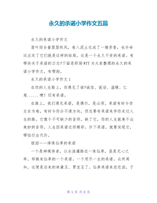 永恒的承诺小学作文五篇