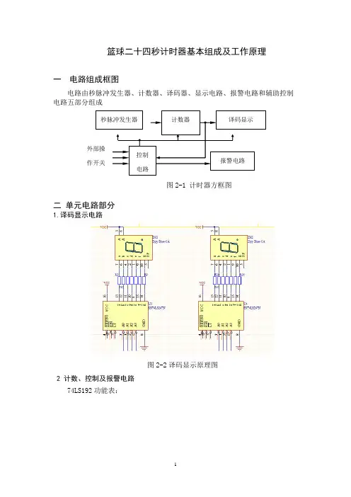 篮球24秒计时器设计相关工作原理