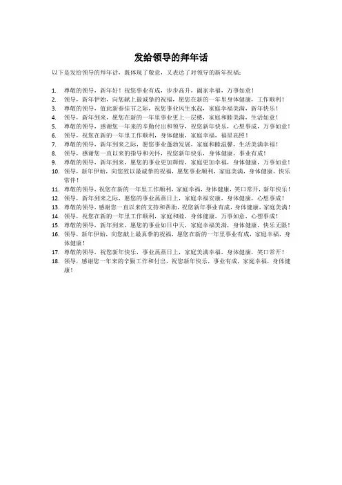 发给领导的拜年话