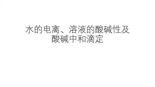 高考化学复习：水的电离,溶液的酸碱性