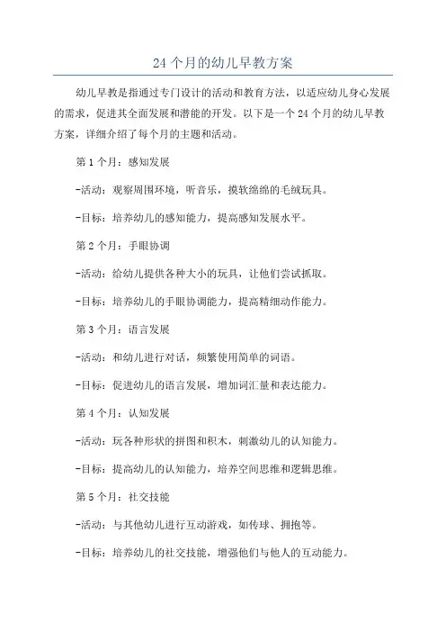 24个月的幼儿早教方案