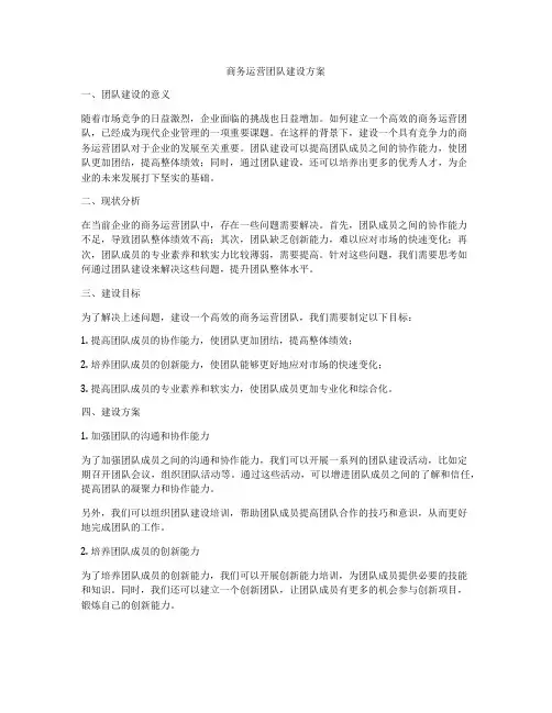 商务运营团队建设方案