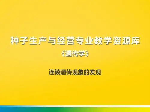 连锁遗传现象的发现完整版文档