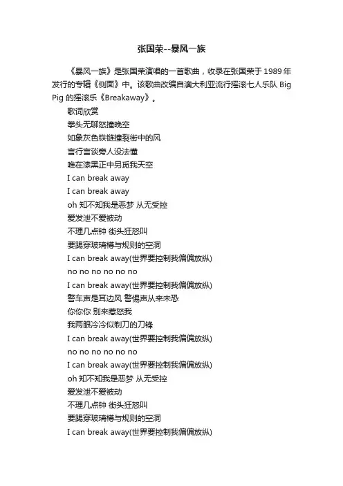 张国荣--暴风一族