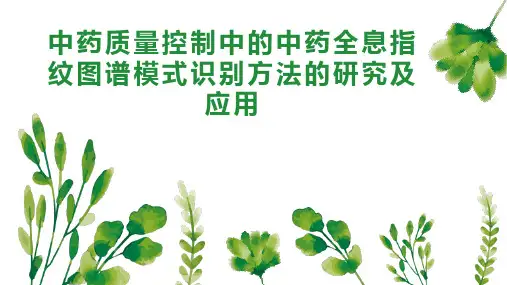 中药质量控制中的中药全息指纹图谱模式识别方法的研究及应用