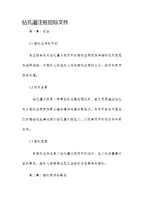 钻孔灌注桩招标文件