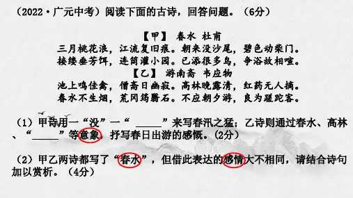 中考语文诗歌鉴赏(意象分析)
