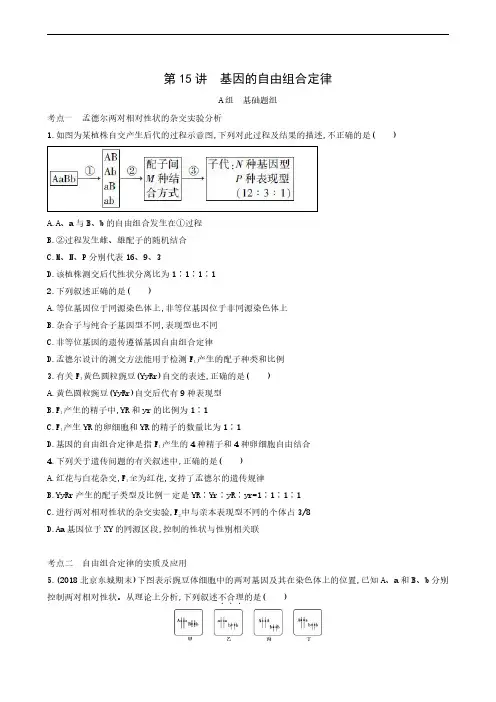 (北京专用)2020版高考一轮复习：第5单元第15讲 基因的自由组合定律