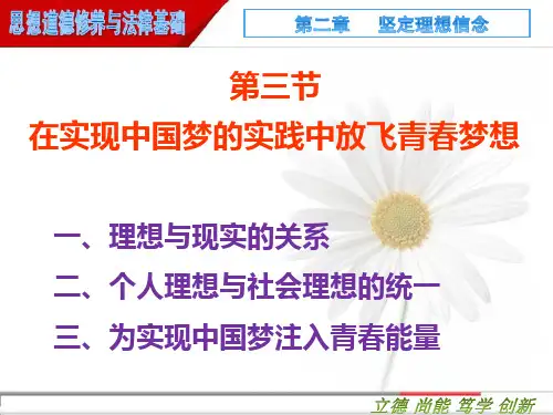 2018 思修 第二章 第三节  在实现中国梦的实践中放飞青春梦想