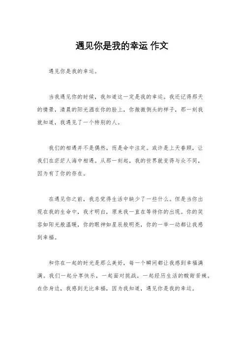 遇见你是我的幸运 作文