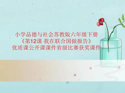 小学品德与社会苏教版六年级下册《第12课 我在联合国做报告》优质课公开课课件省级比赛获奖课件