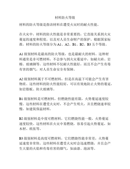 材料防火等级