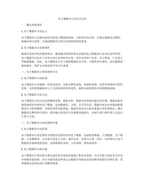 电子数据审计知识点总结