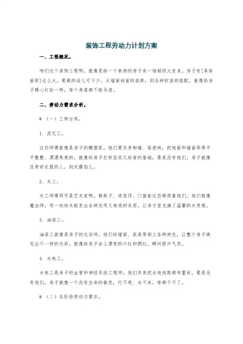 装饰工程劳动力计划方案