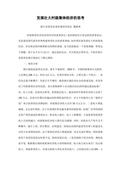 发展壮大村级集体经济的思考