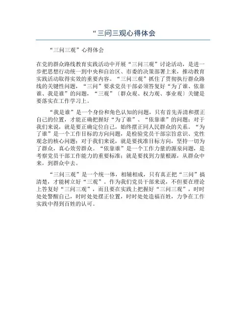 “三问三观心得体会