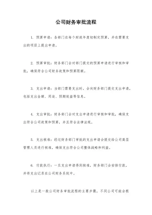公司财务审批流程
