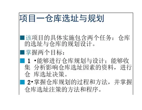 项目仓库选址与规划