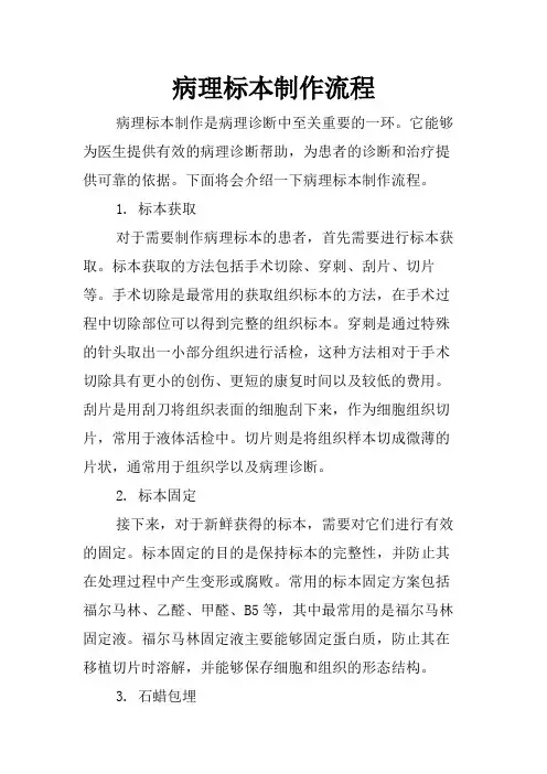 病理标本制作流程