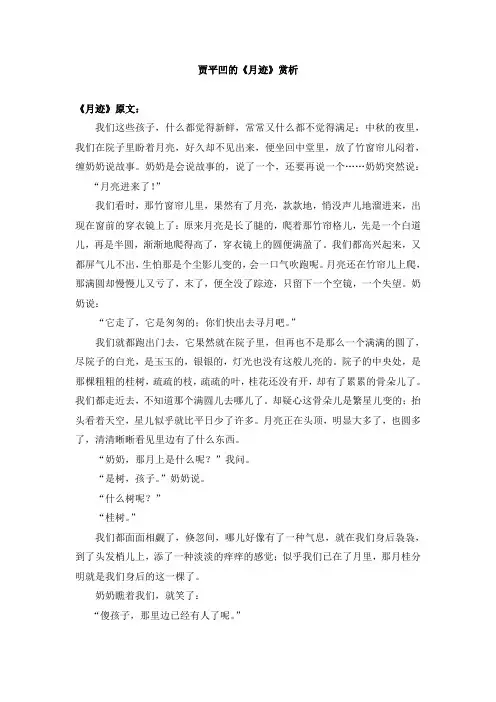 《月迹》赏析资料