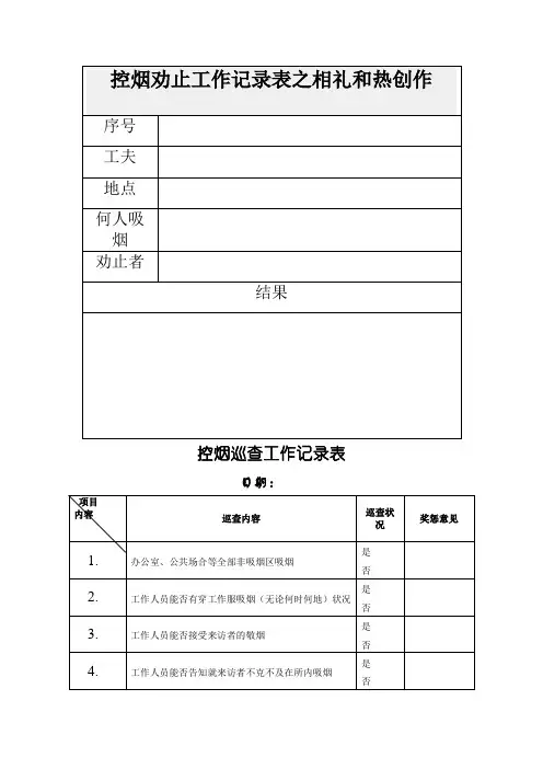 控烟劝阻工作记录表