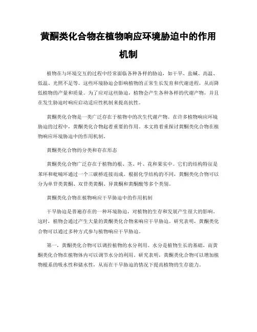 黄酮类化合物在植物响应环境胁迫中的作用机制