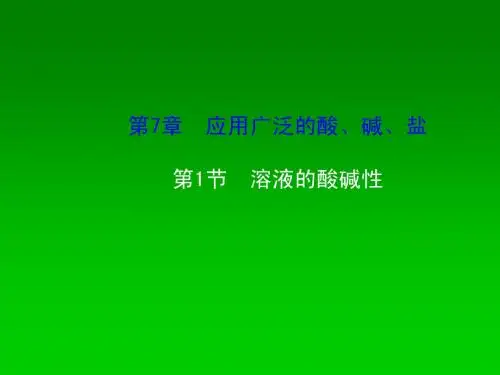 九年级化学全册 第7章 第1节 溶液的酸碱性课件 (新版)沪教版