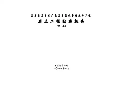 某某县供水水管网勘察报告