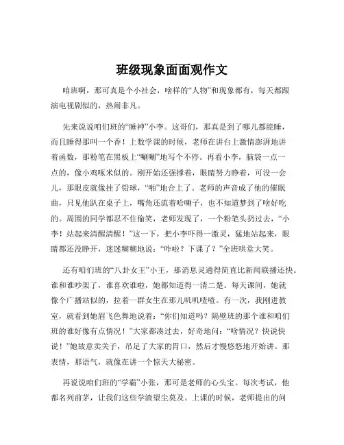 班级现象面面观作文