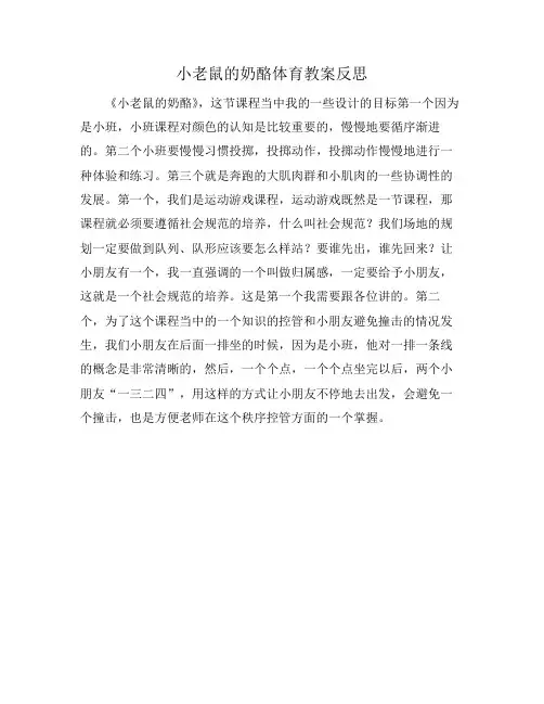 小老鼠的奶酪体育教案反思