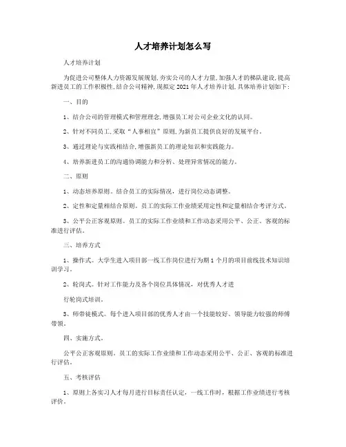 人才培养计划怎么写